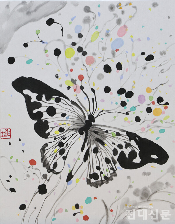 김인지. 27.3×35cm. 장지에 수묵담채. 2024.