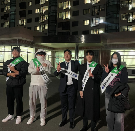 작년 선거운동본부 ‘가치’의 선거 유세 모습. 박승민 총학생회장 제공.